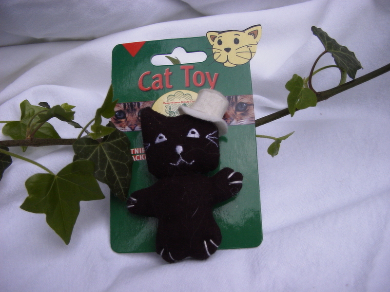 Katze schwarz mit Zylinder Spielzeug