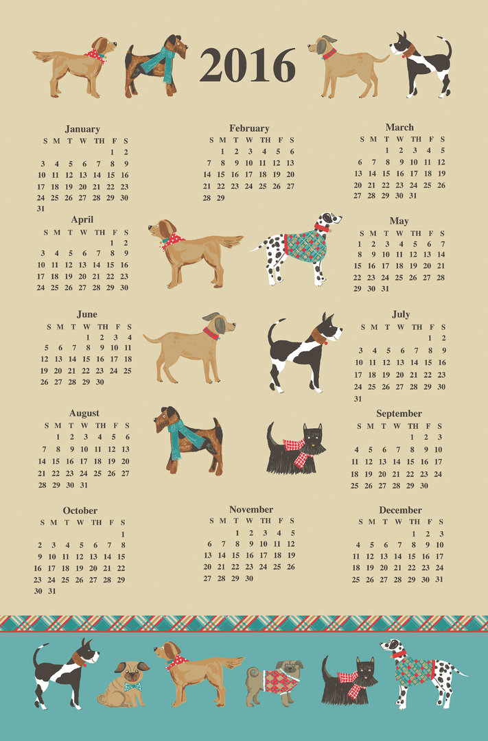 Hound Dog Kalender 2016 Tuch Ulster Weavers