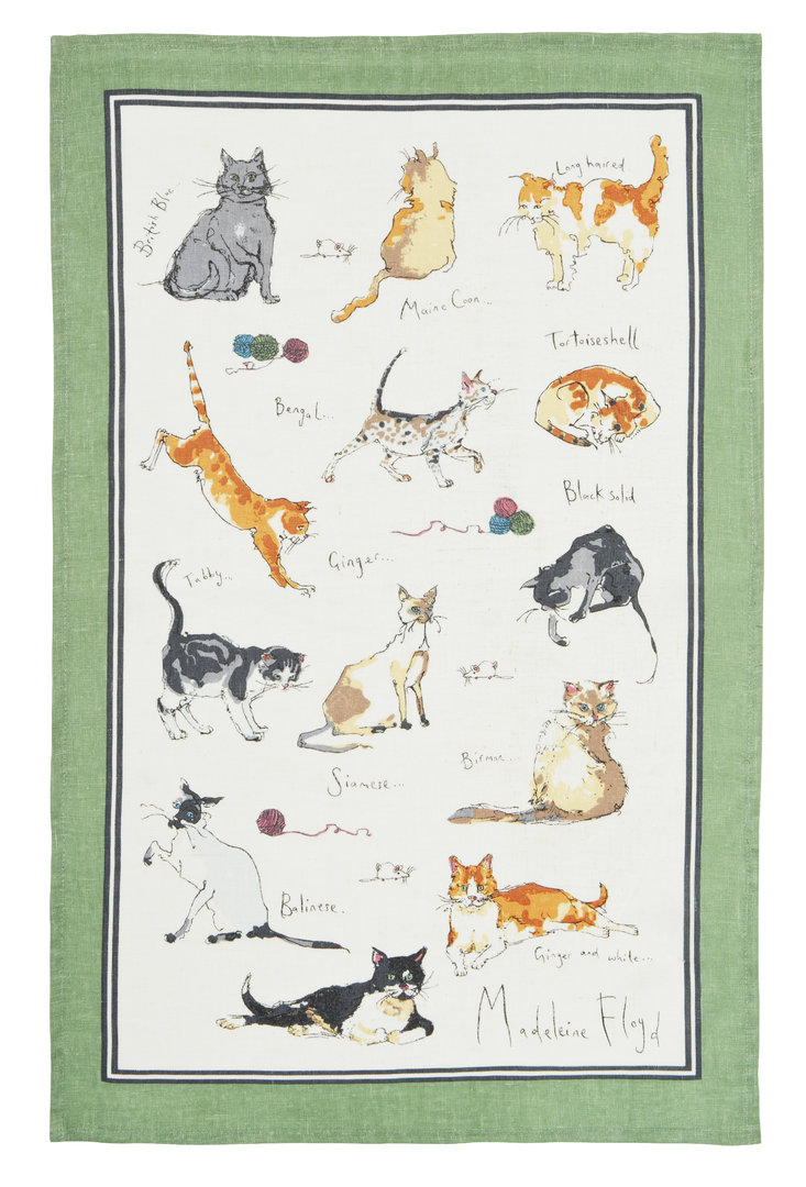 Cats Katzen Tea Towel Floyd Ulster Weavers