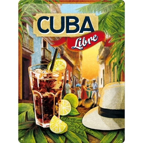 Cuba Libre Longdrink Metallschild Postkarte