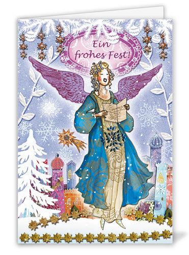 Engel Ein frohes Fest Weihnachtsklappkarte