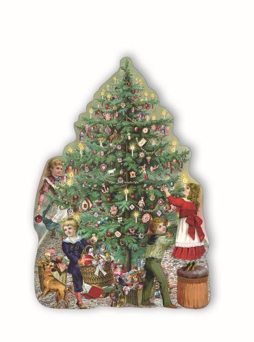 Christbaum Weihnachtsabend Kinder Postkarte