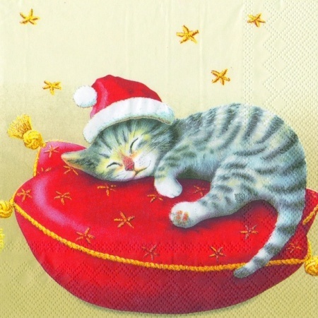 Santa_Cat_Katze_Serviette_Cocktail_IHR_Linus_Hundeglueck